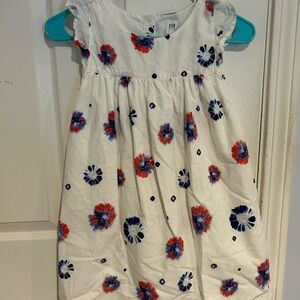 GAP Kids Floral Dress - White with Red and Blue
